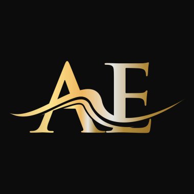 Harf AE Logo Tasarımı. Baş AE Logotype Şablonu. AE Monogram İş ve Şirket Logosu
