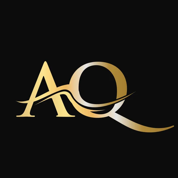 字母Aq标志设计 初始Aq标志模板 Aq商业及公司标志 — 图库矢量图片