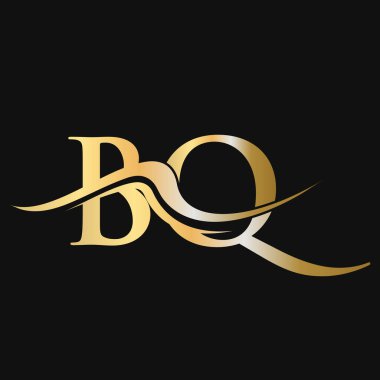 Harf BQ Logo Tasarımı. İlk BQ Logotype Şablonu. BQ Monogram İş ve Şirket Logosu