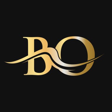 Harf BO Logo Tasarımı. İlk BO Logotype Şablonu. BO Monogram İş ve Şirket Logosu