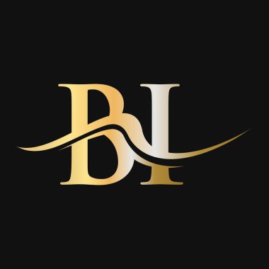Harf BI Logo Tasarımı. İlk olarak BI Logotype Şablonu. BI Monogram İş ve Şirket Logosu