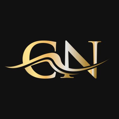 Harf CN Logo Tasarımı. İş ve Şirket logosu için ilk CN Logotype Şablonu