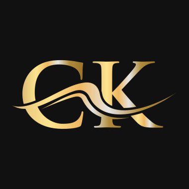 CK Logo Tasarımı Harfi. C.K. İş ve Şirket Logosu Şablonu
