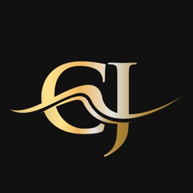Harf CJ Logo Tasarımı. İş ve Şirket logosu için ilk CJ Logotype Şablonu