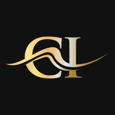 Harf CI Logo Tasarımı. İş ve Şirket logosu için ilk CI Logotype Şablonu