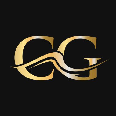 Harf CG Logo Tasarımı. İş ve Şirket logosu için ilk CG Logotype Şablonu
