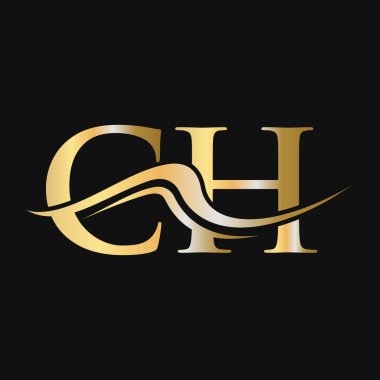 CH harfi logo tasarımı. İş ve Şirket logosu için başlangıç CH Logotype Şablonu