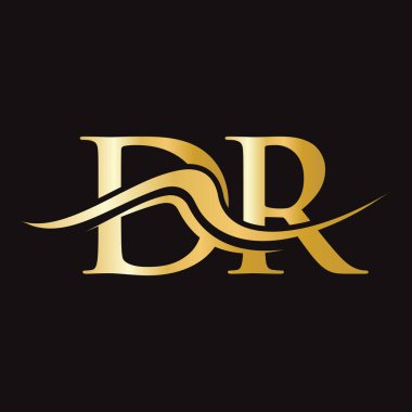 Harf DR Logo Tasarımı. İş ve Şirket logosu için ilk DR Logotype Şablonu