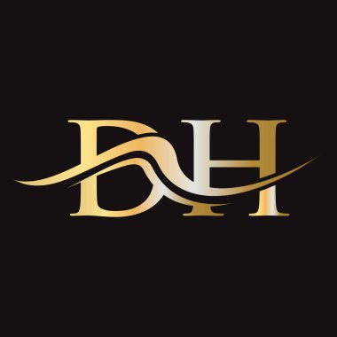 Harf DH Logo Tasarımı. İş ve Şirket logosu için ilk DH Logotype Şablonu