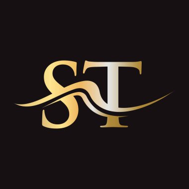 ST Logosu Tasarımı. İş ve Şirket logosu için ilk ST Logotype Şablonu