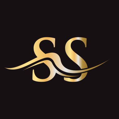SS Logo Tasarımı Mektubu. İş ve Şirket logosu için ilk SS Logotype Şablonu