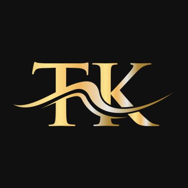 T.K. Logo Tasarımı Mektubu. İş ve Şirket logosu için ilk TK Logotype Şablonu
