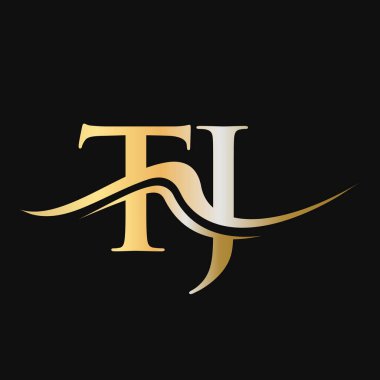 Harf TJ Logo Tasarımı. İş ve Şirket logosu için ilk TJ Logotype Şablonu