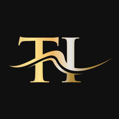 Harf TI Logo Tasarımı. İş ve Şirket logosu için ilk TI Logotype Şablonu