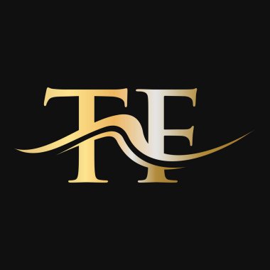 Harf TF Logo Tasarımı. İş ve Şirket logosu için ilk TF Logotype Şablonu