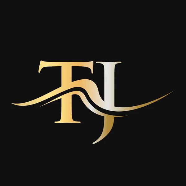 Logo Design 初期のTjロゴテンプレート ビジネスや企業のロゴのテンプレート — ストックベクタ