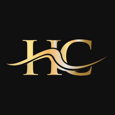 Harf HC Logo Tasarımı. İş ve Şirket logosu için ilk HC Logotype Şablonu