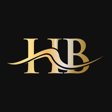 Harf HB Logo Tasarımı. İş ve Şirket logosu için ilk HB Logotype Şablonu