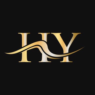 Harf HY Logo Tasarımı. İş ve Şirket logosu için ilk HY Logotype Şablonu