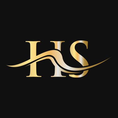 Harf Sağlık Logosu Tasarımı. İş ve Şirket logosu için ilk HS Logotype Şablonu