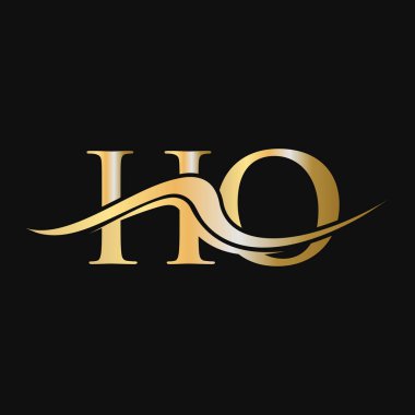 Harf HO Logo Tasarımı. İş ve Şirket logosu için ilk HO Logotype Şablonu