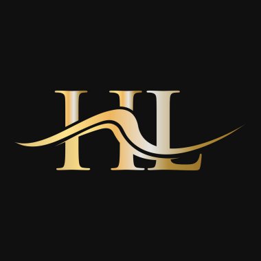 Harf HL Logo Tasarımı. İş ve Şirket logosu için başlangıç HL Logotype Şablonu