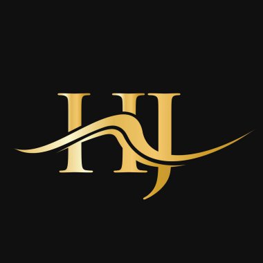 Harf HJ Logo Tasarımı. İş ve Şirket logosu için ilk HJ Logotype Şablonu