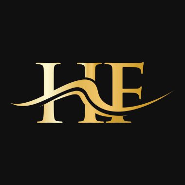 Harf HF Logo Tasarımı. İş ve Şirket logosu için ilk HF Logotype Şablonu