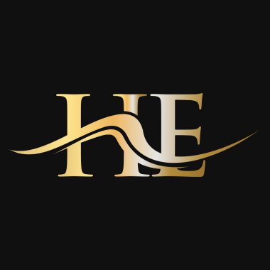 Mektup He logo tasarımı. İş ve Şirket logosu için başlangıç logosu şablonu