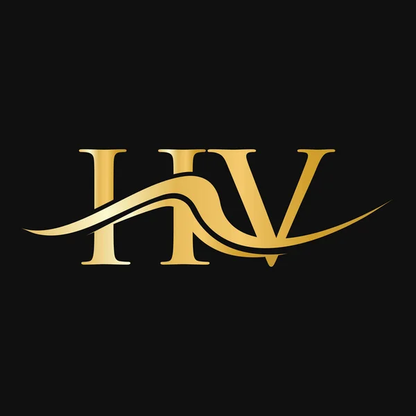 字母Hv标志设计 商行及公司标志的首款Hv标志模板 — 图库矢量图片