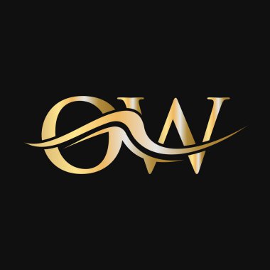 Mektup Logosu Tasarımı. İş ve Şirket logosu için ilk OW Logotype Şablonu