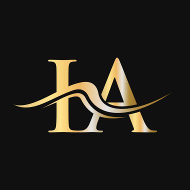 Mektup İçişleri Logo Tasarımı. İş ve Şirket logosu için ilk IA Logosu Şablonu