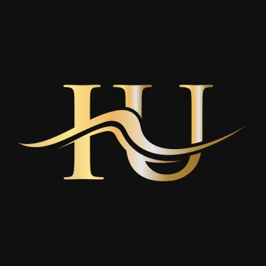 Harf IU Logo Tasarımı. IU Logotype İş ve Şirket Logosu Şablonu