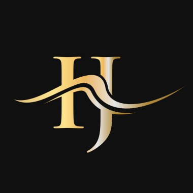 Harf IJ Logo Tasarımı. İş ve Şirket logosu için ilk IJ Logotype Şablonu