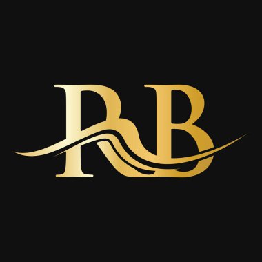 Harf RB Logo Tasarımı. İş ve Şirket logosu için ilk RB Logotype Şablonu