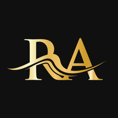 Harf RA Logo Tasarımı. İş ve Şirket logosu için başlangıç RA Logotype Şablonu