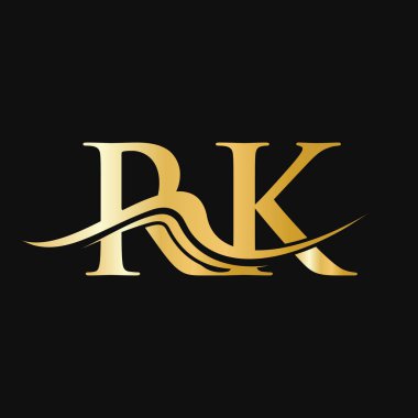 Harf RK Logo Tasarımı. İş ve Şirket logosu için ilk RK Logotype Şablonu