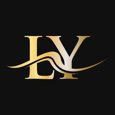 LY Harfi Logo Tasarımı. İş ve Şirket logosu için ilk LY Logotype Şablonu
