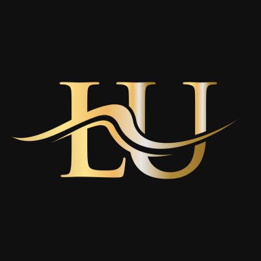 LU Logo Tasarımı. İş ve Şirket logosu için ilk LU Logotype Şablonu