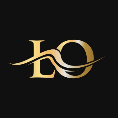 LO Logo Tasarımı. İş ve Şirket logosu için ilk LO Logotype Şablonu