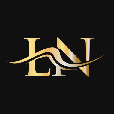LN Logo Tasarımı. İş ve Şirket logosu için ilk LN Logotype Şablonu