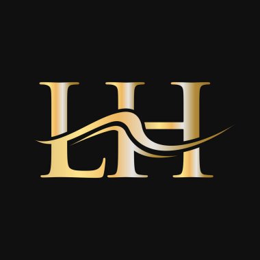 LH Logo Tasarımı. İş ve Şirket logosu için başlangıç LH Logotype Şablonu