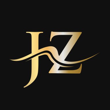 Harf JZ Logo Tasarımı. İş ve Şirket logosu için ilk JZ Logotype Şablonu