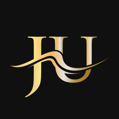Harf JU Logo Tasarımı. İş ve Şirket logosu için başlangıç JU Logotype Şablonu