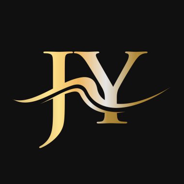 Harf JY Logo Tasarımı. İş ve Şirket logosu için ilk JY Logotype Şablonu