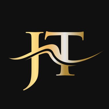 Harf JT Logo Tasarımı. İş ve Şirket logosu için ilk JT Logotype Şablonu