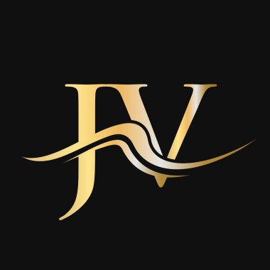 Harf JV Logo Tasarımı. İş ve Şirket logosu için ilk JV Logotype Şablonu