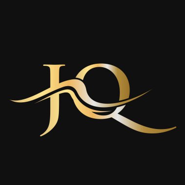 Harf JQ Logo Tasarımı. İş ve Şirket logosu için ilk JQ Logotype Şablonu