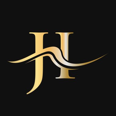 Harf JI Logo Tasarımı. İş ve Şirket logosu için ilk JI Logotype Şablonu