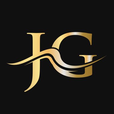 Harf JG Logo Tasarımı. İş ve Şirket logosu için ilk JG Logotype Şablonu